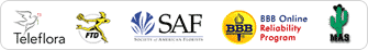 FTD, Teleflora, Society of American Florists, Proud user of McShan Abner Systems Floral Technology
